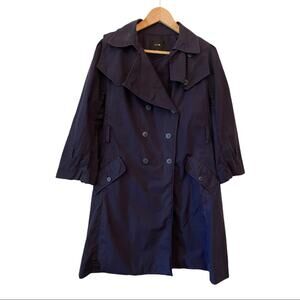 Joe’s Navy Blue Trench Coat Large Womens capsule minimalist preppy